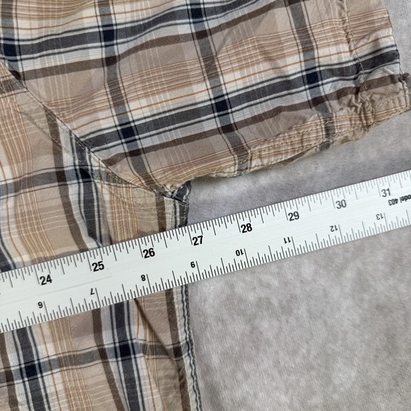 Carhartt Shirt Men 2XL Brown Plaid Short Sleeve Button Down Cotton Workwear - Picture 8 of 8